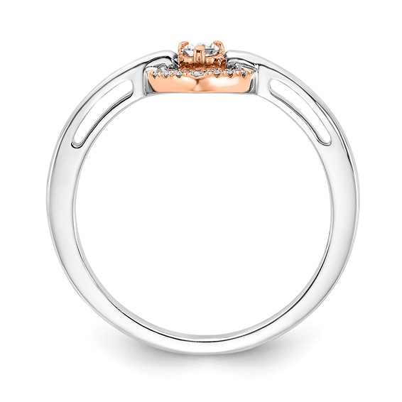 10k Two-tone Heart Diamond Ring
