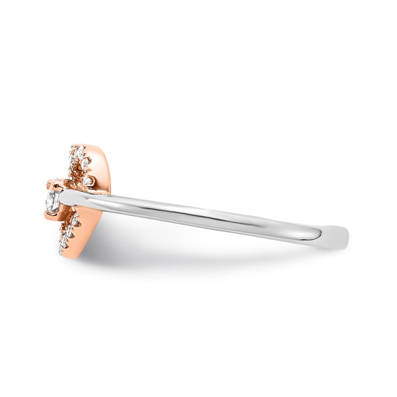 10k Two-tone Heart Diamond Ring