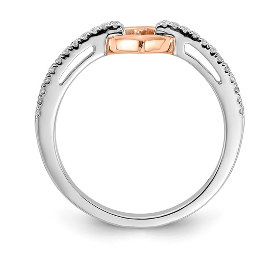 10k Two-tone Heart Diamond Ring