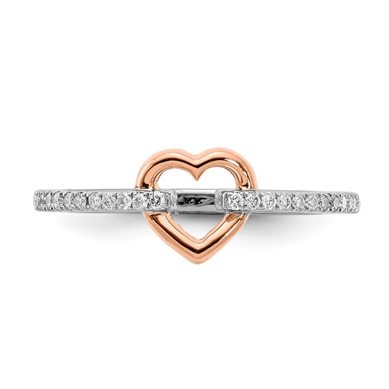10k Two-tone Heart Diamond Ring