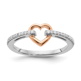 10K WG Shank RG Heart Diamond Ring Rd 24- 1.05mm Mel:S33