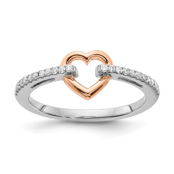 10k Two-tone Heart Diamond Ring