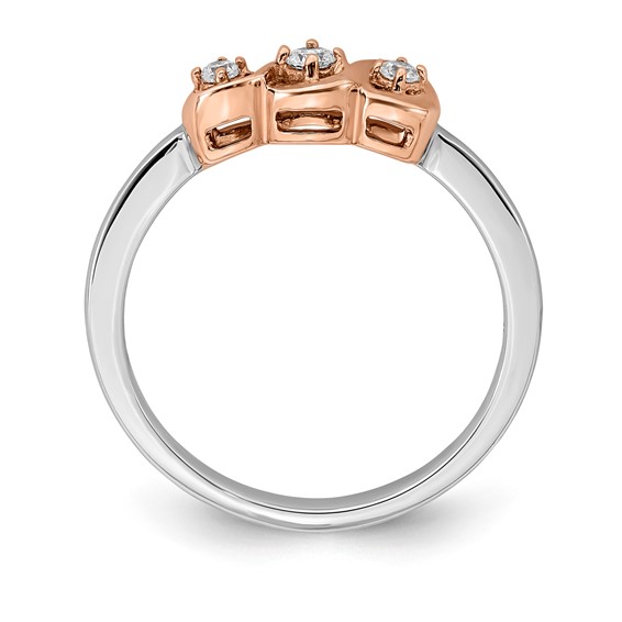 Sterling Silver w/Rose Plate CZ Ring