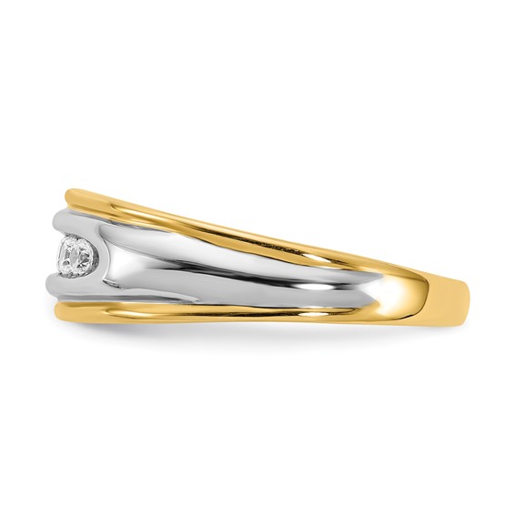 18k Yellow & White Gold Diamond Men's Ring