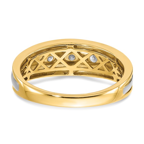 18k Yellow & White Gold Diamond Men's Ring