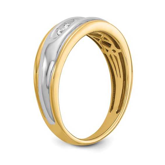 18k Yellow & White Gold Diamond Men's Ring