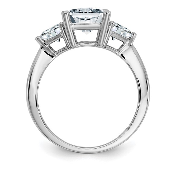 14K White Gold 3-Stone Engagement Ring Mounting