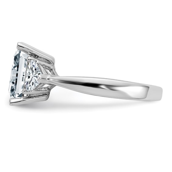 14K White Gold 3-Stone Engagement Ring Mounting
