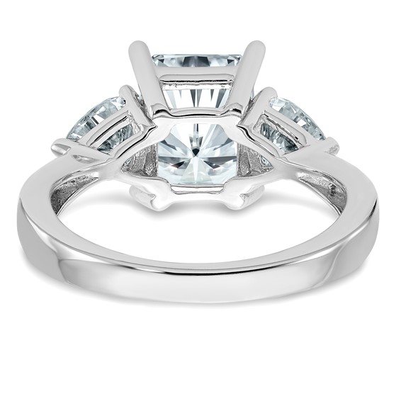 14K White Gold 3-Stone Engagement Ring Mounting