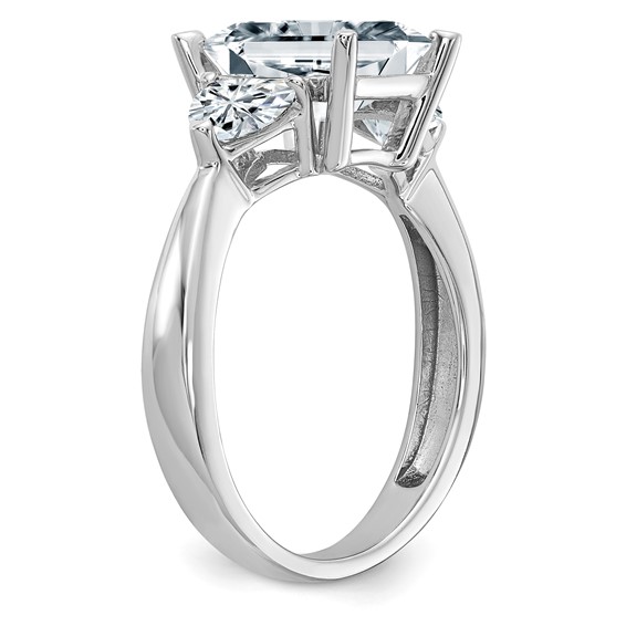 14K White Gold 3-Stone Engagement Ring Mounting