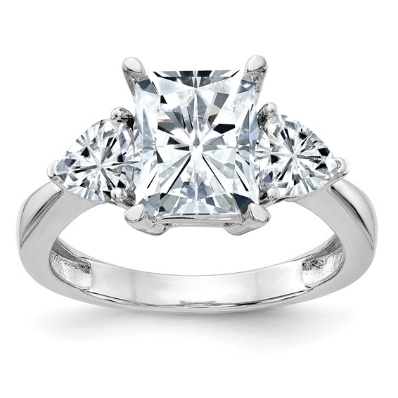 14K White Gold 3-Stone Engagement Ring Mounting