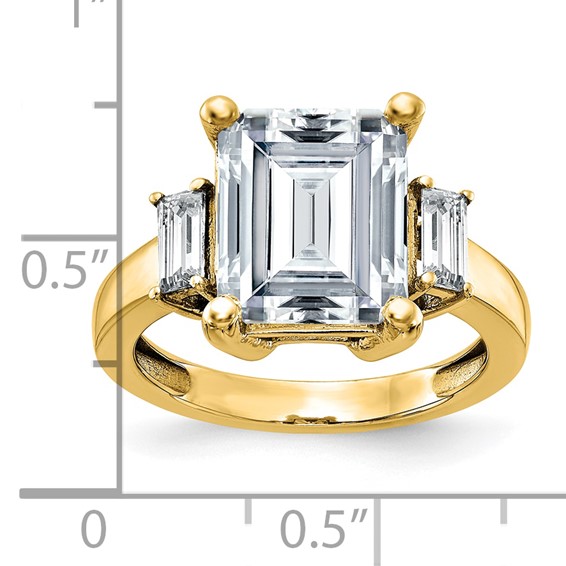 14K 3-Stone Engagement Ring Mounting