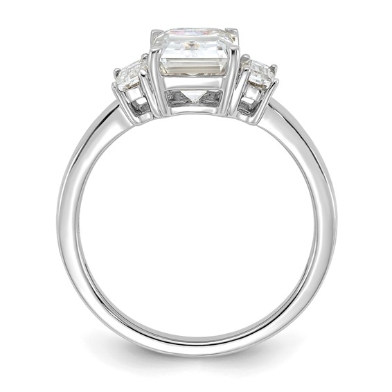 Emerald-Cut 3·Stone Moissanite Rings