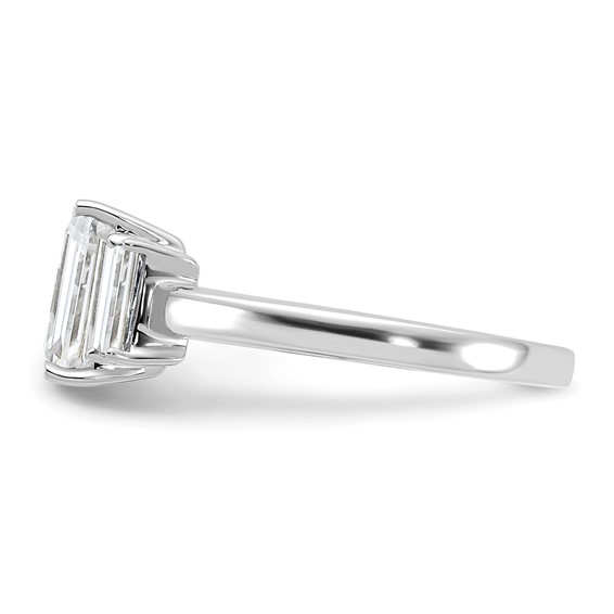 Emerald-Cut 3·Stone Moissanite Rings