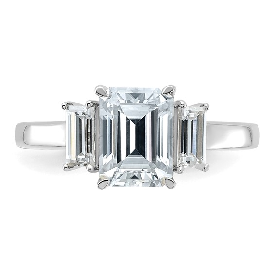 Emerald-Cut 3·Stone Moissanite Rings