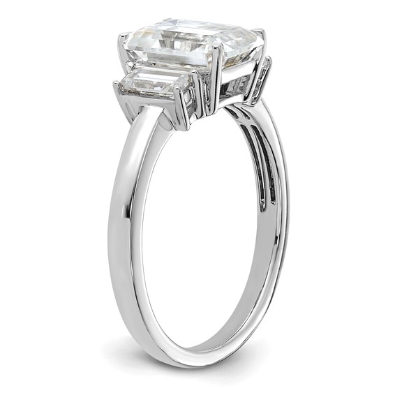 Emerald-Cut 3·Stone Moissanite Rings