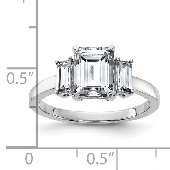 Emerald-Cut 3·Stone Moissanite Rings