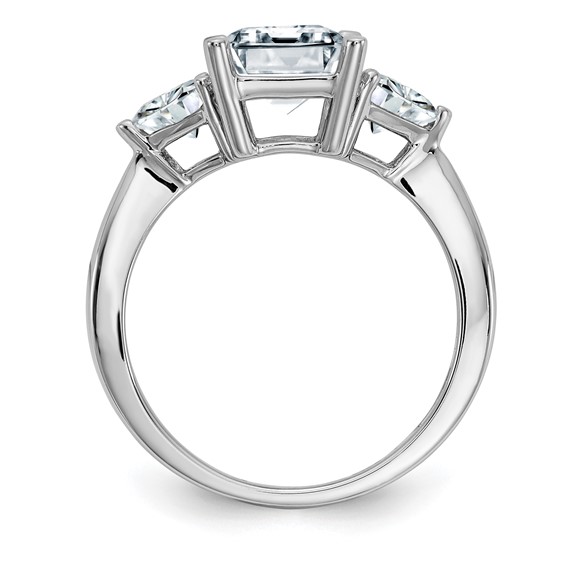 14K White Gold 3-Stone Engagement Ring Mounting