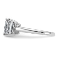 14K White Gold 1.50 Carat Certified Lab Grown Diamond VS+ F+ Emerald Complete Three Stone Engagement Ring view 3