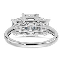 14K White Gold 1.50 Carat Certified Lab Grown Diamond VS+ F+ Emerald Complete Three Stone Engagement Ring view 5
