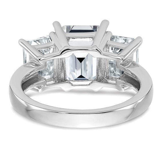 Gold Diamond Emerald-cut 3-Stone Bridal Rings