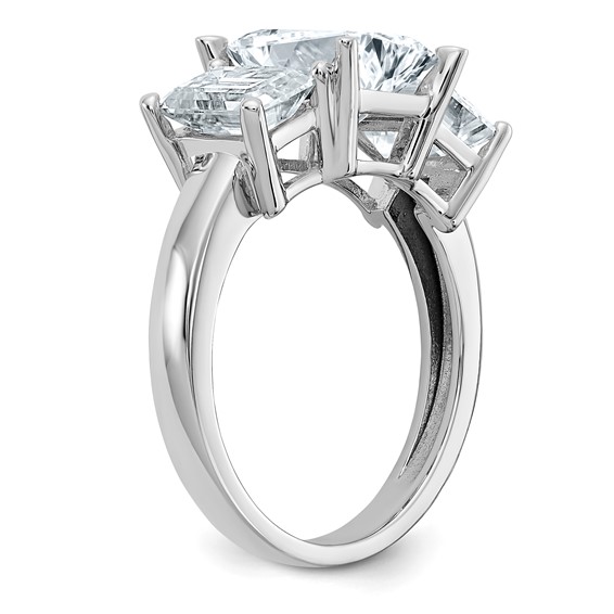 Gold Diamond Emerald-cut 3-Stone Bridal Rings