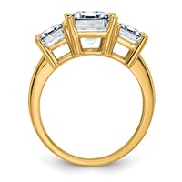 14K Yellow Gold Emerald-cut 3-Stone Engagement Ring Mounting view 2