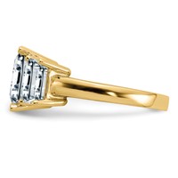 14K Yellow Gold Emerald-cut 3-Stone Engagement Ring Mounting view 4