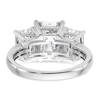 14K White Gold 2.50 Carat Certified Lab Grown Diamond VS+ F+ Emerald Complete Three Stone Engagement Ring view 5