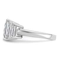 14K White Gold 4.20 Carat Certified Lab Grown Diamond VS+ F+ Emerald Complete Three Stone Engagement Ring view 3