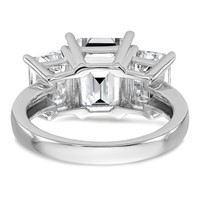 14K White Gold 4.20 Carat Certified Lab Grown Diamond VS+ F+ Emerald Complete Three Stone Engagement Ring view 5