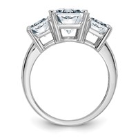 14K White Gold Octagon Radiant 3-Stone Engagement Ring Mounting view 2