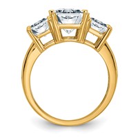 14K Yellow Gold Octagon Radiant 3-Stone Engagement Ring Mounting view 2