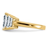 14K Yellow Gold Octagon Radiant 3-Stone Engagement Ring Mounting view 4