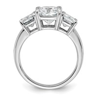 14K White Gold 4.50 Carat Certified Lab Grown Diamond VS+ F+ Radiant Complete Three Stone Engagement Ring view 2