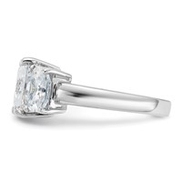 14K White Gold 4.50 Carat Certified Lab Grown Diamond VS+ F+ Radiant Complete Three Stone Engagement Ring view 3