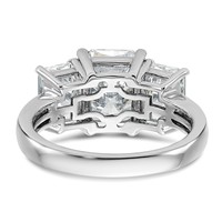 14K White Gold 4.50 Carat Certified Lab Grown Diamond VS+ F+ Radiant Complete Three Stone Engagement Ring view 5
