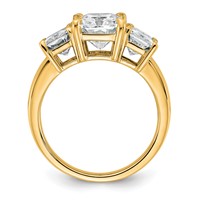 14K Yellow Gold 4.50 Carat Lab Grown Diamond VS+ F+ Radiant Complete Three Stone Engagement Ring view 2
