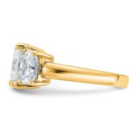 14K Yellow Gold 4.50 Carat Lab Grown Diamond VS+ F+ Radiant Complete Three Stone Engagement Ring view 3