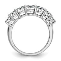 14K White Gold 1.62 Carat Lab Grown Diamond VS+ F+ Cushion Complete Seven Stone Band view 2