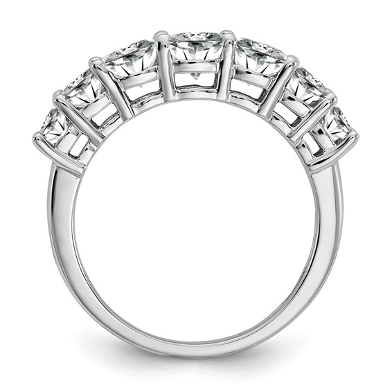 14k White Gold 1 5/8 carat Lab Grown Diamond VS+ F+ Cushion Complete Seven Stone Band