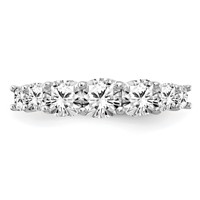14K White Gold 1.62 Carat Lab Grown Diamond VS+ F+ Cushion Complete Seven Stone Band view 4