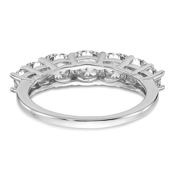 14k White Gold 1 5/8 carat Lab Grown Diamond VS+ F+ Cushion Complete Seven Stone Band