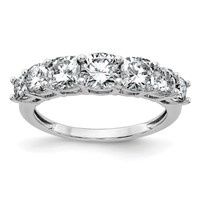 14K White Gold 1.62 Carat Lab Grown Diamond VS+ F+ Cushion Complete Seven Stone Band view 1