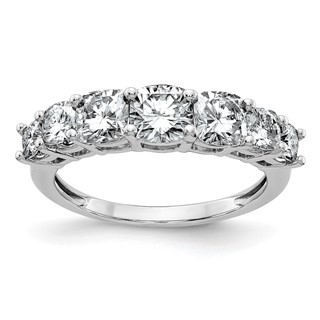 14k White Gold 1 5/8 carat Lab Grown Diamond VS+ F+ Cushion Complete Seven Stone Band