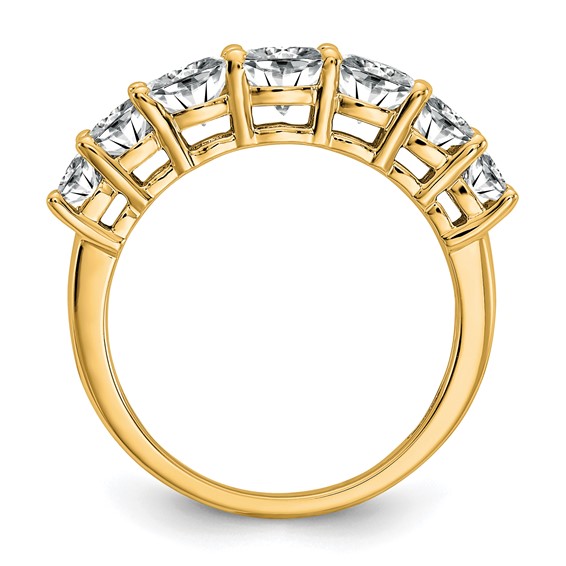 14k 1 5/8 carat Lab Grown Diamond VS+ F+ Cushion Complete Seven Stone Band