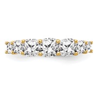 14K Yellow Gold 1.62 Carat Lab Grown Diamond VS+ F+ Cushion Complete Seven Stone Band view 4
