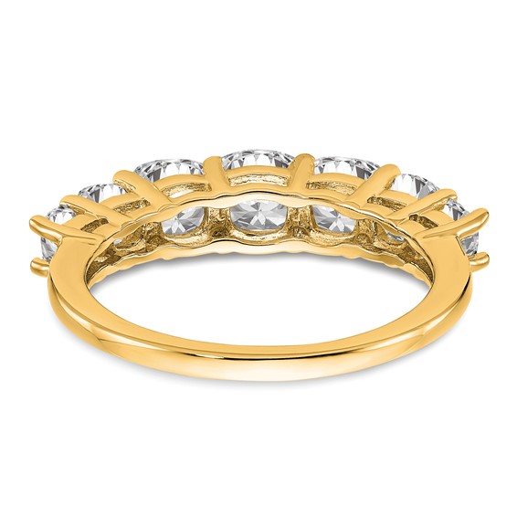 14k 1 5/8 carat Lab Grown Diamond VS+ F+ Cushion Complete Seven Stone Band