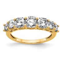 14K Yellow Gold 1.62 Carat Lab Grown Diamond VS+ F+ Cushion Complete Seven Stone Band view 1