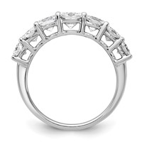 14K White Gold 2.38 Carat Lab Grown Diamond VS+ F+ Cushion Complete Seven Stone Band view 2